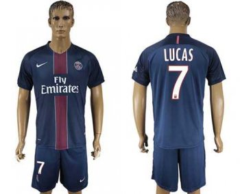 Paris Saint-Germain #7 Lucas Home Soccer Club Jersey