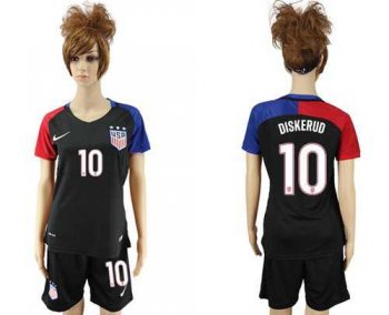 Women's USA #10 Diskerud Away Soccer Country Jersey