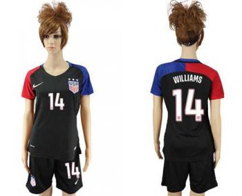 Women's USA #14 Williams Away Soccer Country Jersey