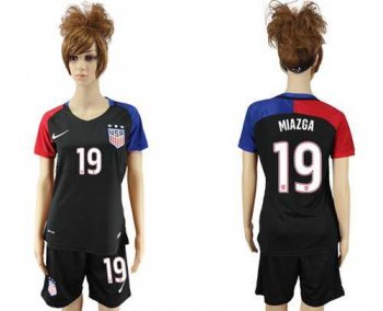 Women's USA #19 Miazga Away Soccer Country Jersey