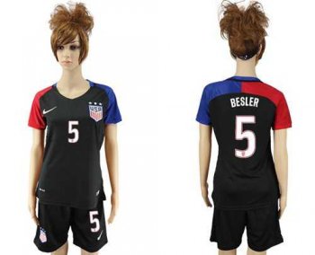 Women's USA #5 Besler Away Soccer Country Jersey