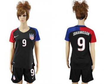 Women's USA #9 Johannsson Away Soccer Country Jersey