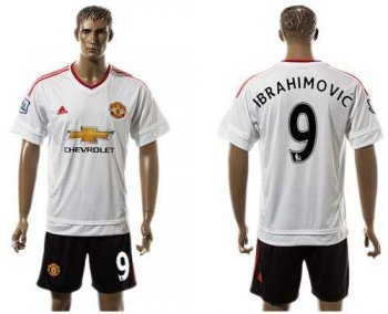 Manchester United #9 Ibrahimovic White Soccer Club Jersey