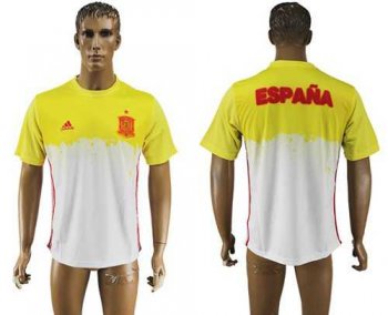 Spain Blank White Training Soccer Country Jersey