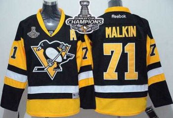 Youth Pittsburgh Penguins #71 Evgeni Malkin Black Alternate 2016 Stanley Cup Champions Stitched Youth NHL Jersey