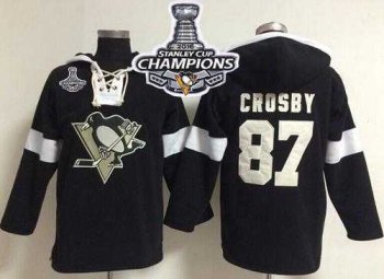 Pittsburgh Penguins #87 Sidney Crosby Black 2016 Stanley Cup Champions NHL Pullover Hoodie