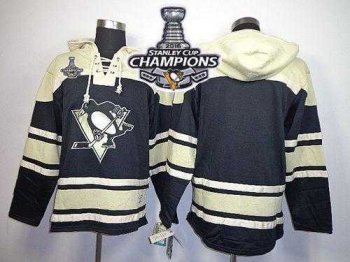 Pittsburgh Penguins Blank Black Sawyer Hooded Sweatshirt 2016 Stanley Cup Champions Stitched NHL Jersey