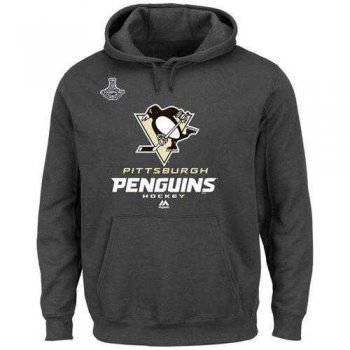 Pittsburgh Penguins Majestic Big & Tall Critical Victory 2016 Stanley Cup Champions Pullover Hoodie Gray