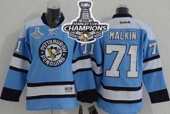 Youth Pittsburgh Penguins #71 Evgeni Malkin Blue 2016 Stanley Cup Champions Stitched NHL Jersey