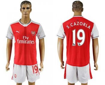 Arsenal #19 S.Cazorla Home Soccer Club Jersey