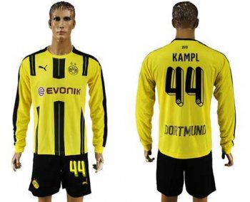 Dortmund #44 Kampl Home Long Sleeves Soccer Club Jersey