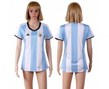 Women's Argentina Blank Home Soccer Country Jersey