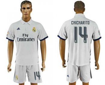 Real Madrid #14 Chicharito White Home Soccer Club Jersey