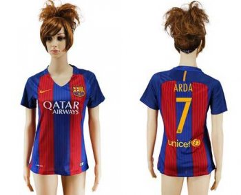 Women's Barcelona #7 Arda Home Soccer Club Jersey