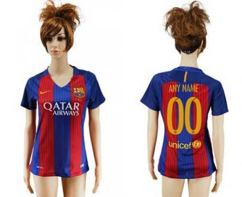 Women's Barcelona Personalized Home Soccer Club Jersey