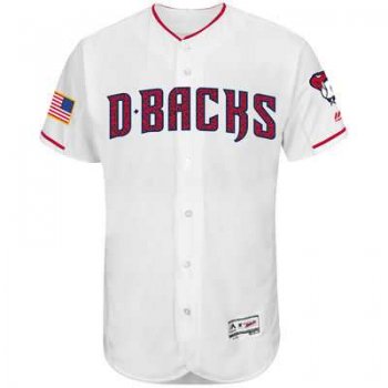 Arizona Diamondbacks Blank White Stitched 2016 Fashion Stars & Stripes Flex Base Baseball Jersey