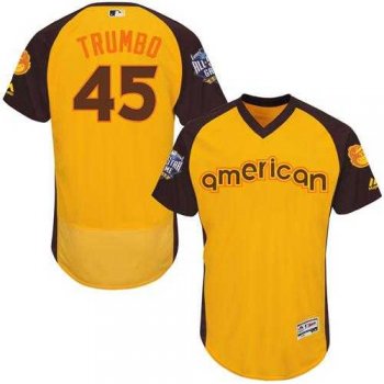 Baltimore Orioles #45 Mark Trumbo Gold Flexbase Authentic Collection 2016 All-Star American League Stitched Baseball Jersey