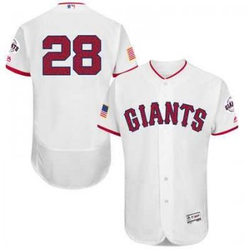 San Francisco Giants #28 Buster Posey White Stitched 2016 Fashion Stars & Stripes Flex Base Baseball Jersey