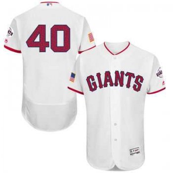 San Francisco Giants #40 Madison Bumgarner White Stitched 2016 Fashion Stars & Stripes Flex Base Baseball Jersey