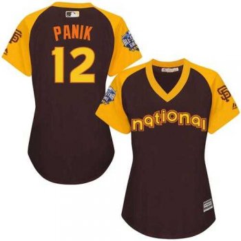 Women's San Francisco Giants #12 Joe Panik Brown 2016 All-Star National League Stitched Baseball Jersey