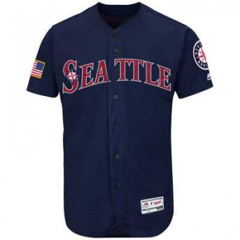 Seattle Mariners Blank Navy Blue Stitched 2016 Fashion Stars & Stripes Flex Base Baseball Jersey