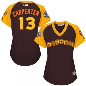 Women's St.Louis Cardinals #13 Matt Carpenter Brown 2016 All-Star National League Stitched Baseball Jersey