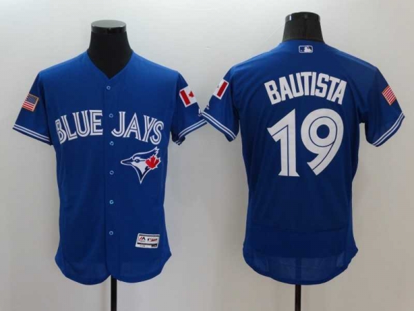 Men's Toronto Blue Jays #19 Jose Bautista Royal Blue Stitched 2016 Fashion Stars & Stripes Flex Base Baseball Jersey