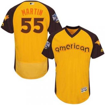 Toronto Blue Jays #55 Russell Martin Gold Flexbase Authentic Collection 2016 All-Star American League Stitched Baseball Jersey