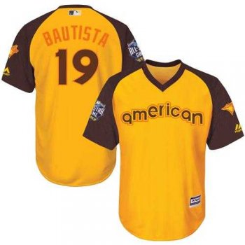 Youth Toronto Blue Jays #19 Jose Bautista Gold 2016 All-Star American League Stitched Baseball Jersey