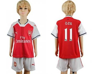 Arsenal #11 Ozil Home Kid Soccer Club Jersey