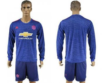 Manchester United Blank Away Long Sleeves Soccer Club Jersey