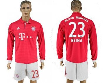 Bayern Munchen #23 Reina Home Long Sleeves Soccer Club Jersey