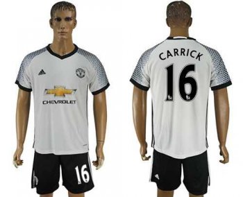 Manchester United #16 Carrick White Soccer Club Jersey