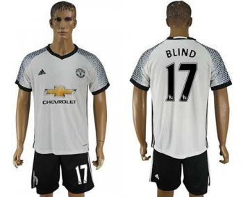 Manchester United #17 Blind White Soccer Club Jersey