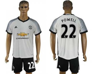 Manchester United #22 Powell White Soccer Club Jersey