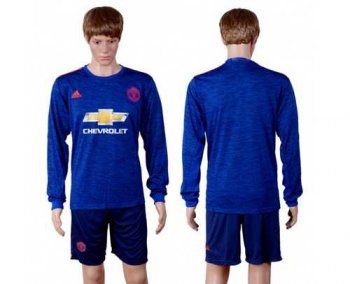 Manchester United Blank Away Long Sleeves Soccer Club Jersey