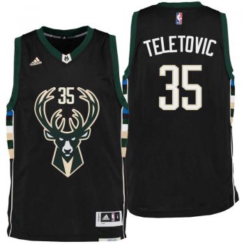 Milwaukee Bucks #35 Mirza Teletovic Alternate Black New Swingman Jersey