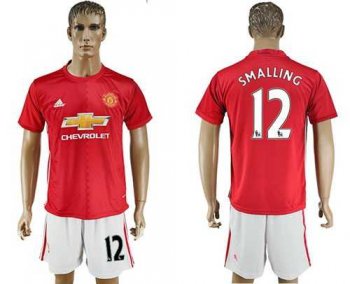 Manchester United #12 Smalling Red Home Soccer Club Jersey