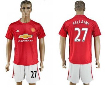 Manchester United #27 Fellaini Red Home Soccer Club Jersey