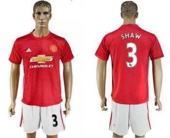 Manchester United #3 Shaw Red Home Soccer Club Jersey