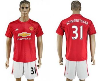 Manchester United #31 Schweinsteiger Red Home Soccer Club Jersey