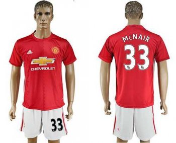 Manchester United #33 McNAIR Red Home Soccer Club Jersey