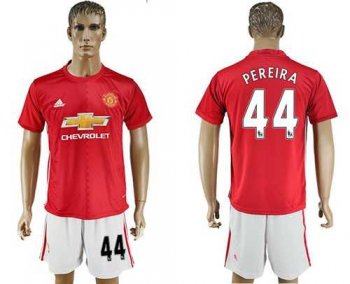 Manchester United #44 Pereira Red Home Soccer Club Jersey