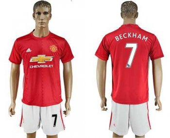 Manchester United #7 Beckham Red Home Soccer Club Jersey