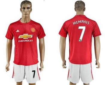 Manchester United #7 Memphis Red Home Soccer Club Jersey