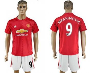 Manchester United #9 Ibrahimovic Red Home Soccer Club Jersey