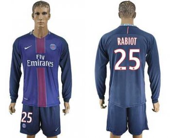 Paris Saint-Germain #25 Rabiot Home Long Sleeves Soccer Club Jersey