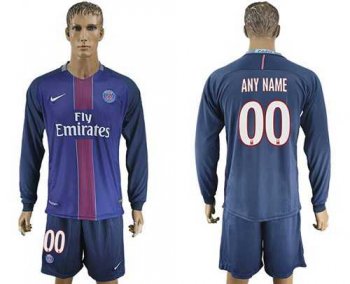 Paris Saint-Germain Personalized Home Long Sleeves Soccer Club Jersey