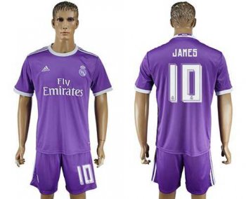 Real Madrid #10 James Away Soccer Club Jersey