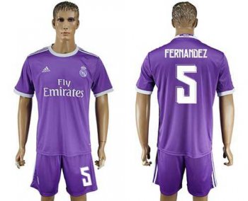 Real Madrid #5 Fernandez Away Soccer Club Jersey